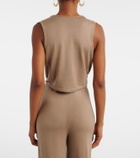 Aya Muse Esme cutout draped silk-blend crop top