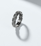 David Yurman Hex titanium ring with diamonds