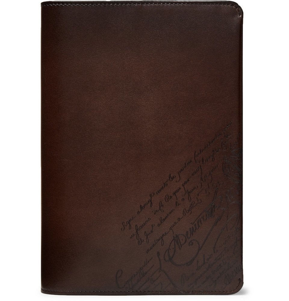 Berluti - Scritto Leather Notebook Cover - Brown