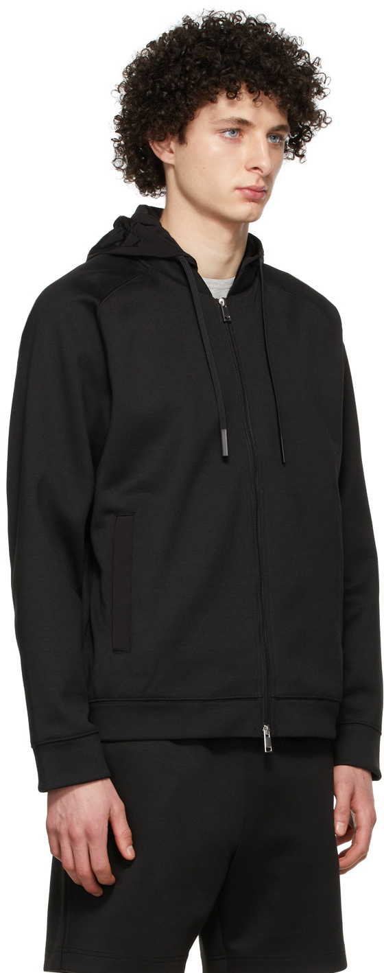 Theory Black Bray Zip-Up Hoodie Theory