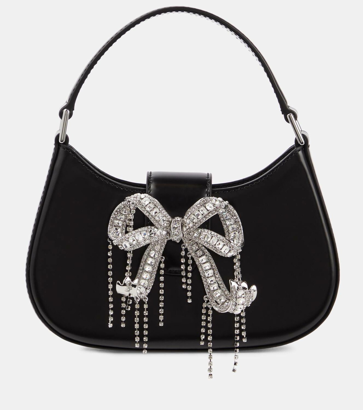 【送料&関税込】self-portrait Embellished Hand Bag Self-Portrait Crescent embellished leather shoulder bag Self