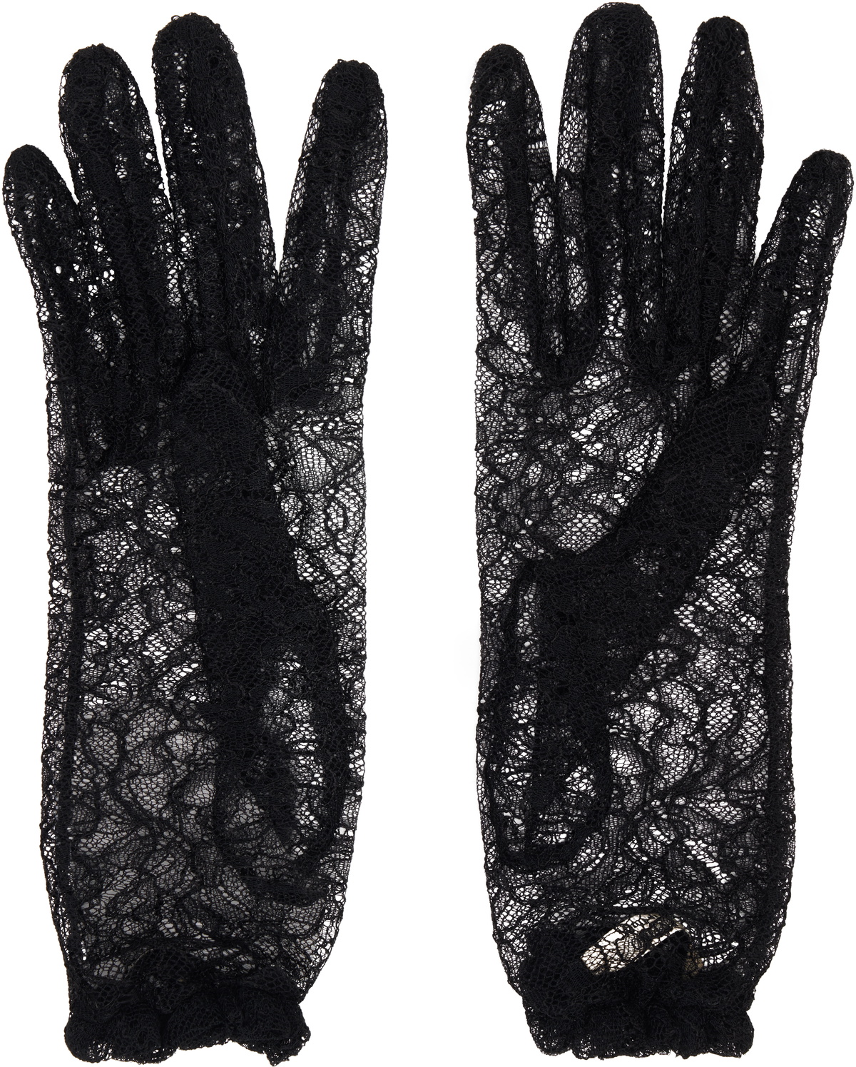 Valentino Garavani Black VLogo Signature Lace Gloves