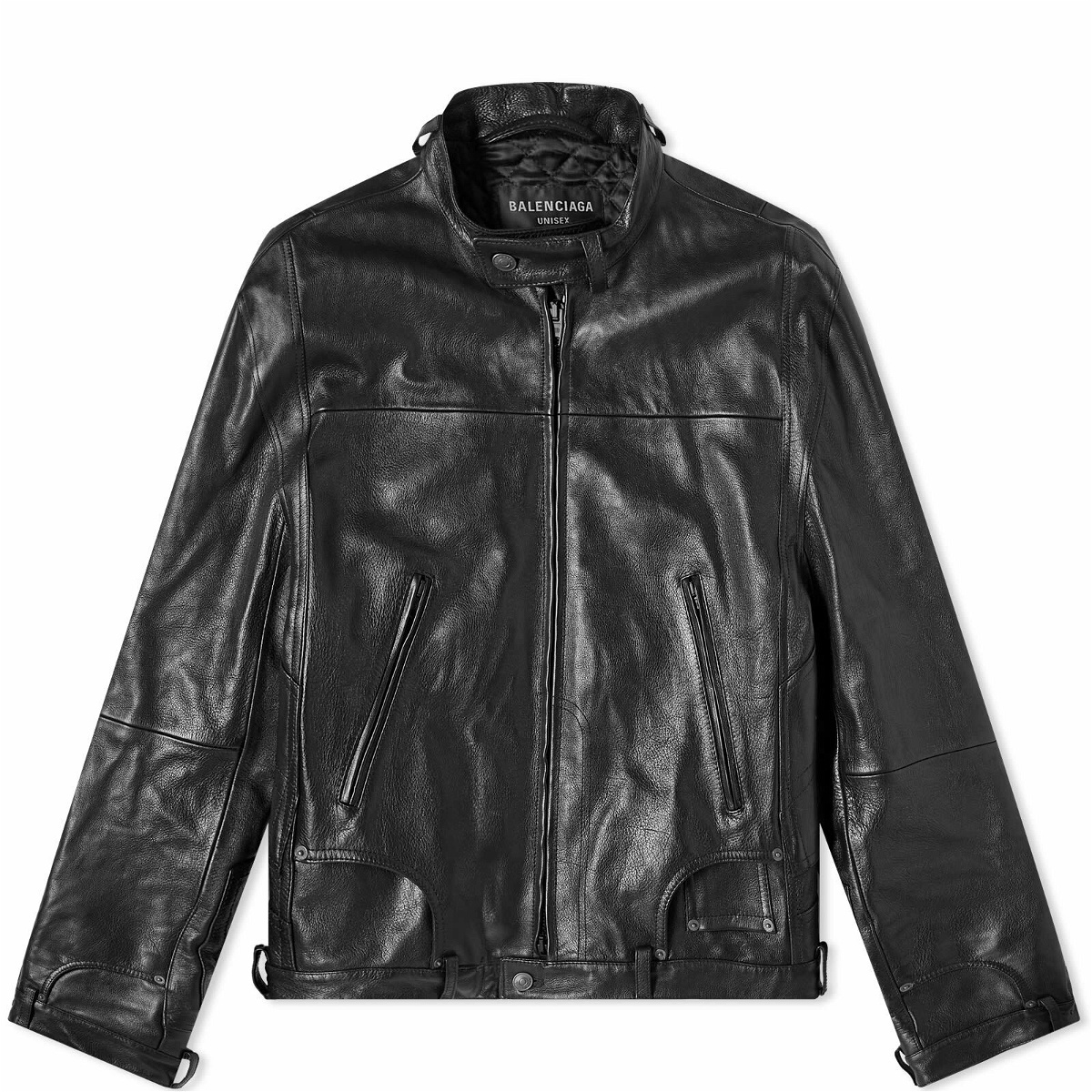 Photo: Balenciaga Men's Runway Leather Jacket in Black