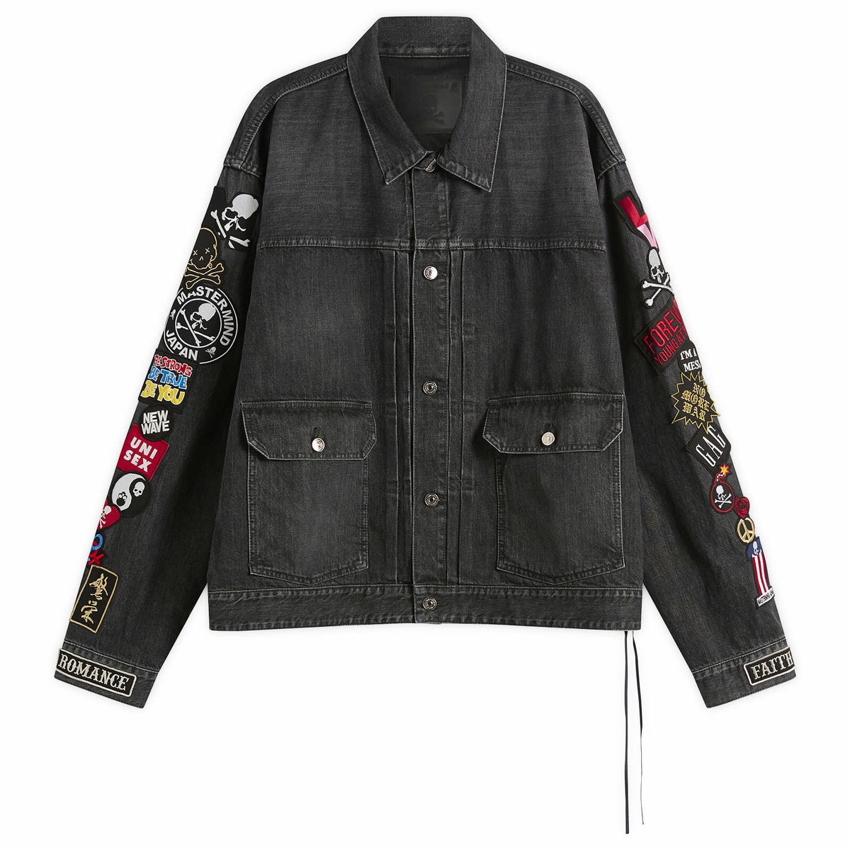 MASTERMIND WORLD Men's Patched Denim Jacket in Black