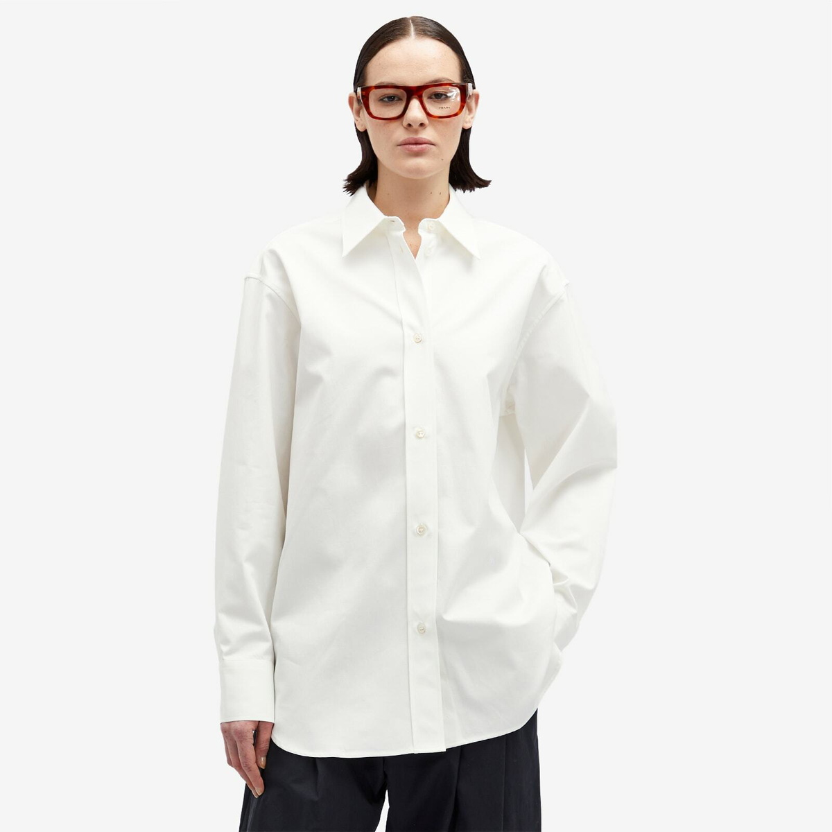 Studio Nicholson Women's Overshirt With Logo Embroidery in