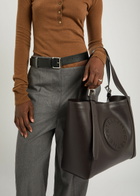 Stella Mccartney Logo Faux Leather Tote - Dark Chocolate - One Size