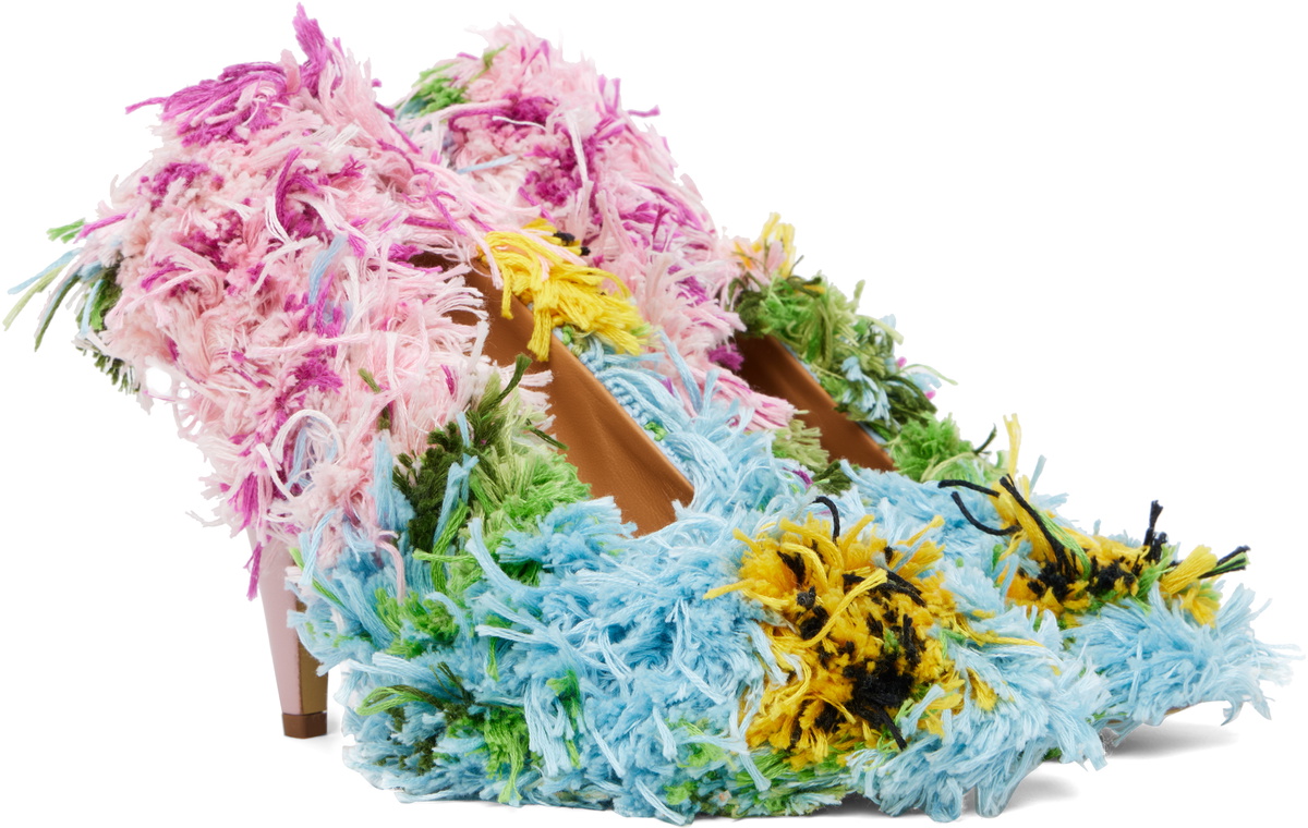 Moschino Multicolor Tufting Heels