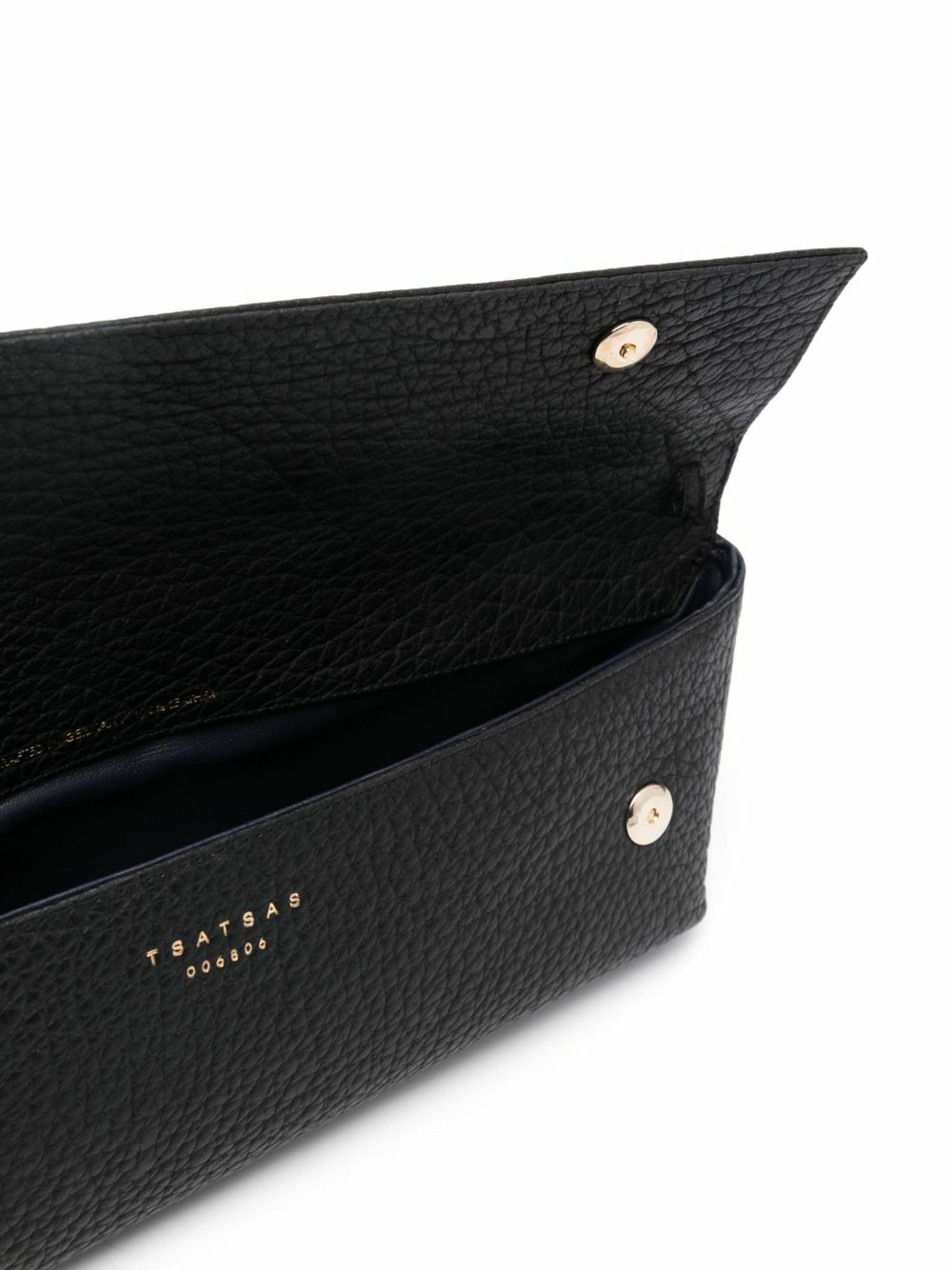Tsatsas Black Kirat Leather Clutch Bag