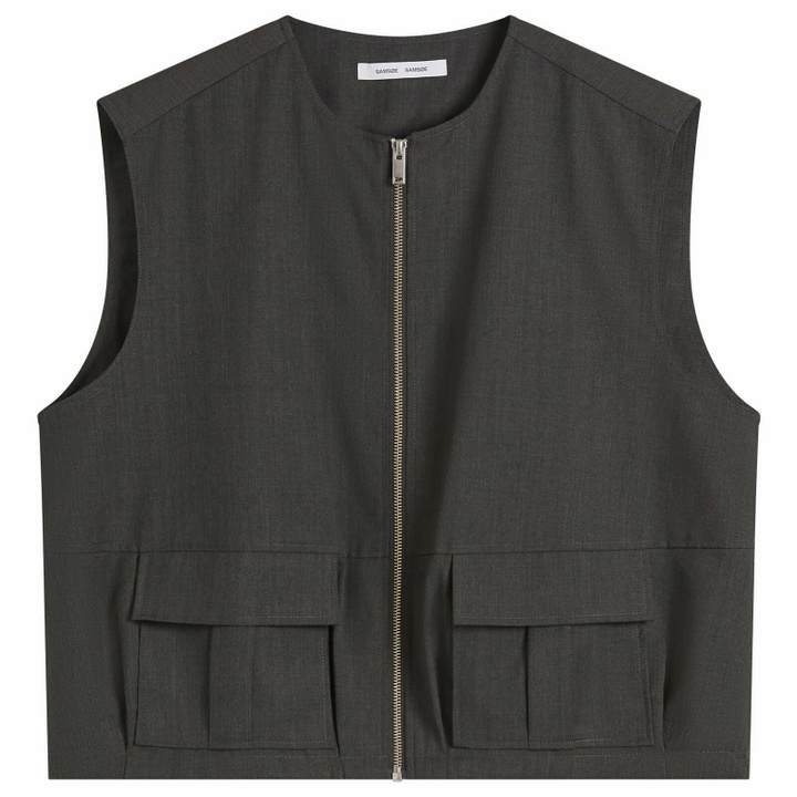 Photo: Samsøe Samsøe Women's Sakelly Vest Top in Dark Grey Melange