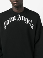 PALM ANGELS - Curved Logo Crewneck Sweatshirt