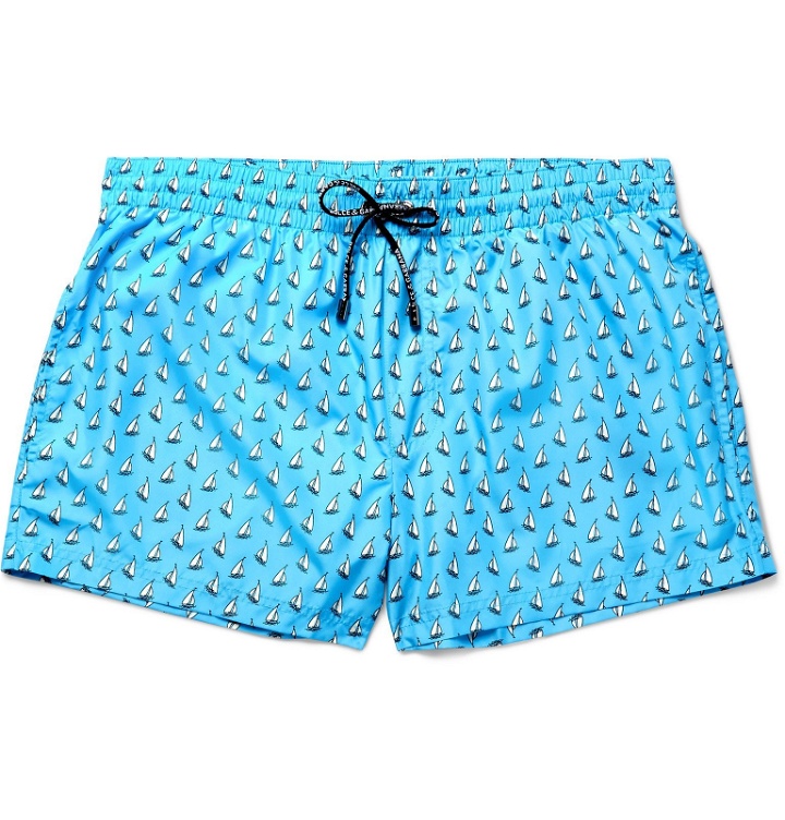Photo: Dolce & Gabbana - Printed Short-Length Swim Shorts - Blue