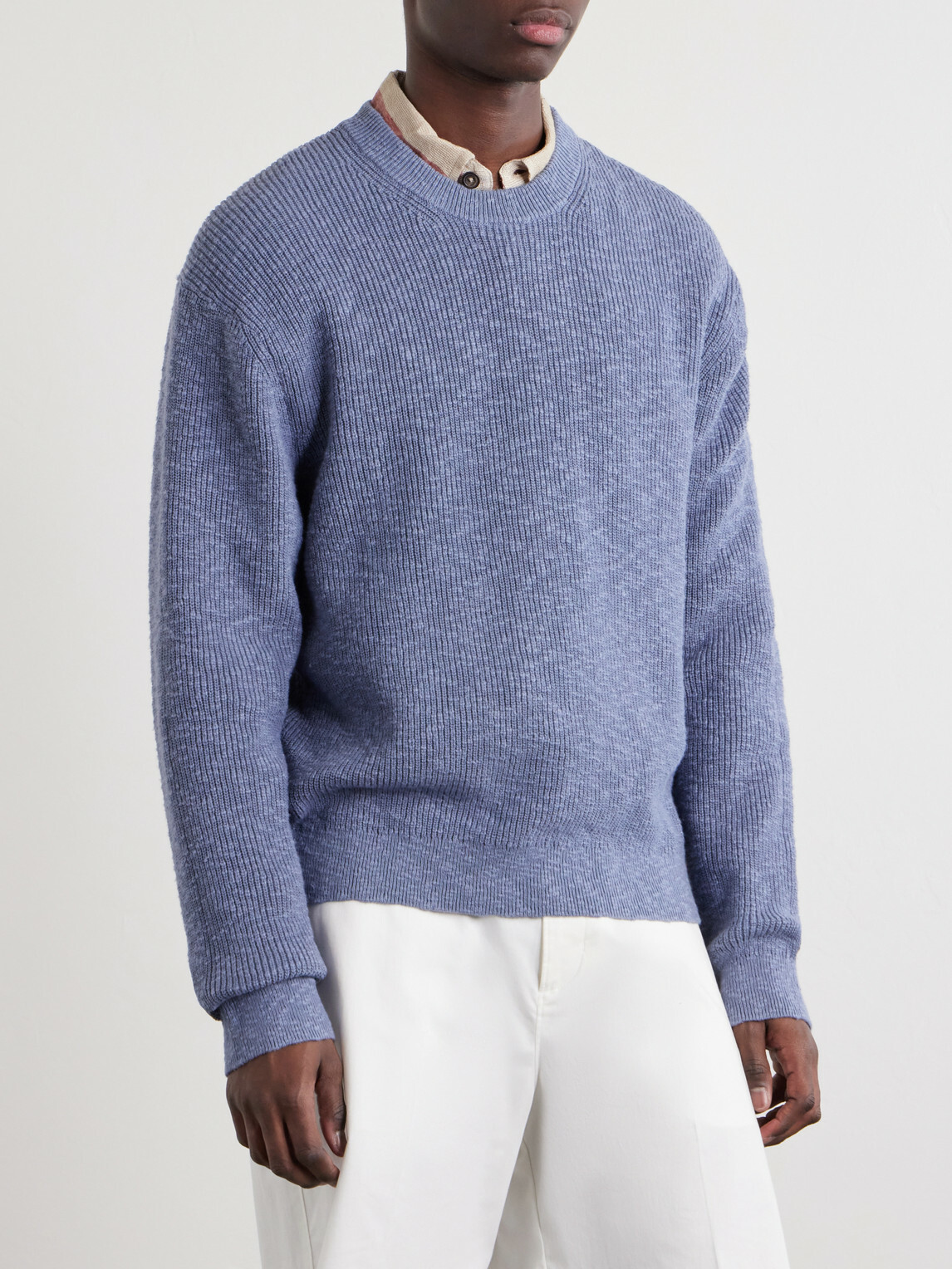 NN07 - Russell Crew 60028 Cotton Sweater - Blue