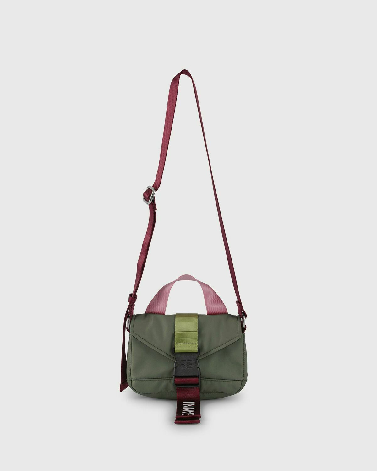 Ganni Recycled Tech Mini Satchel Green Small Bags GANNI