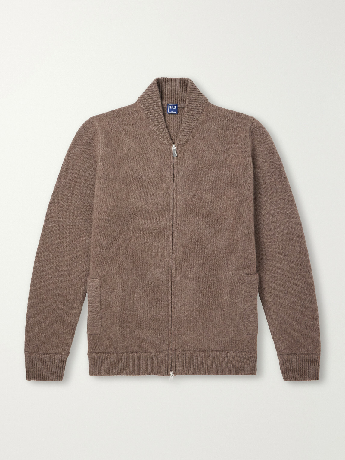 FEDELI - Berkley Wool and Cashmere-Blend Zip-Up Sweater - Brown