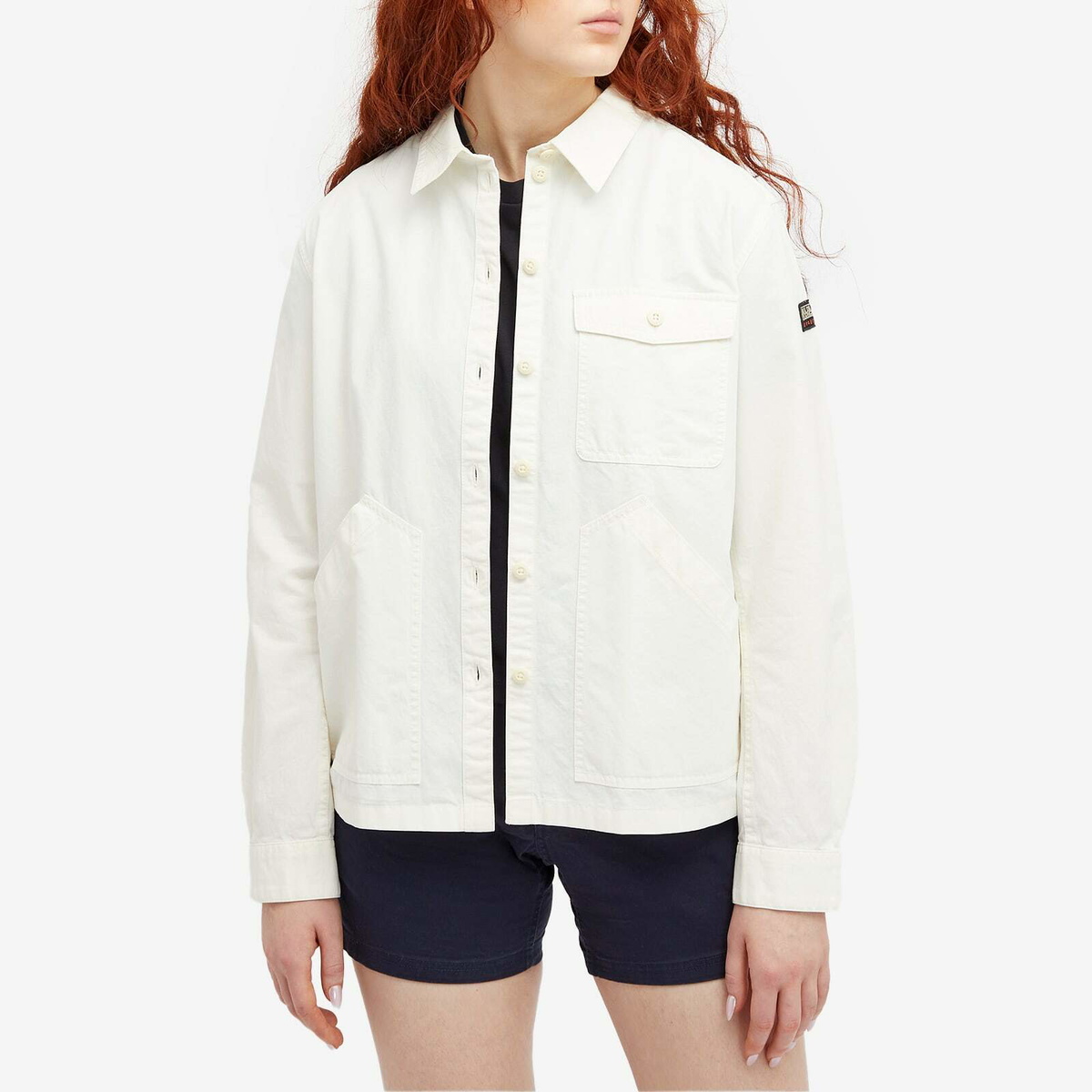 Napapijri Women's Twill Pocket Shirt in White Whisper