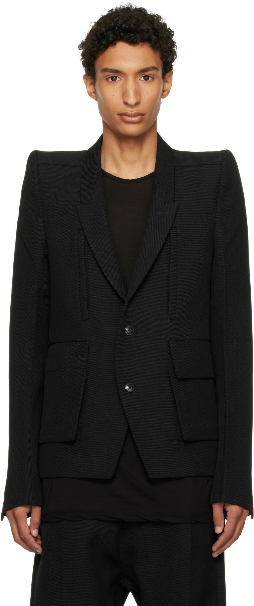 Rick Owens Black Tower Custom Larry Jacket