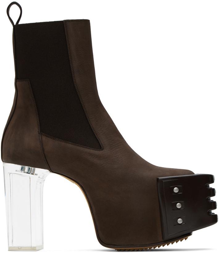 Photo: Rick Owens Brown Grill Chelsea Boots