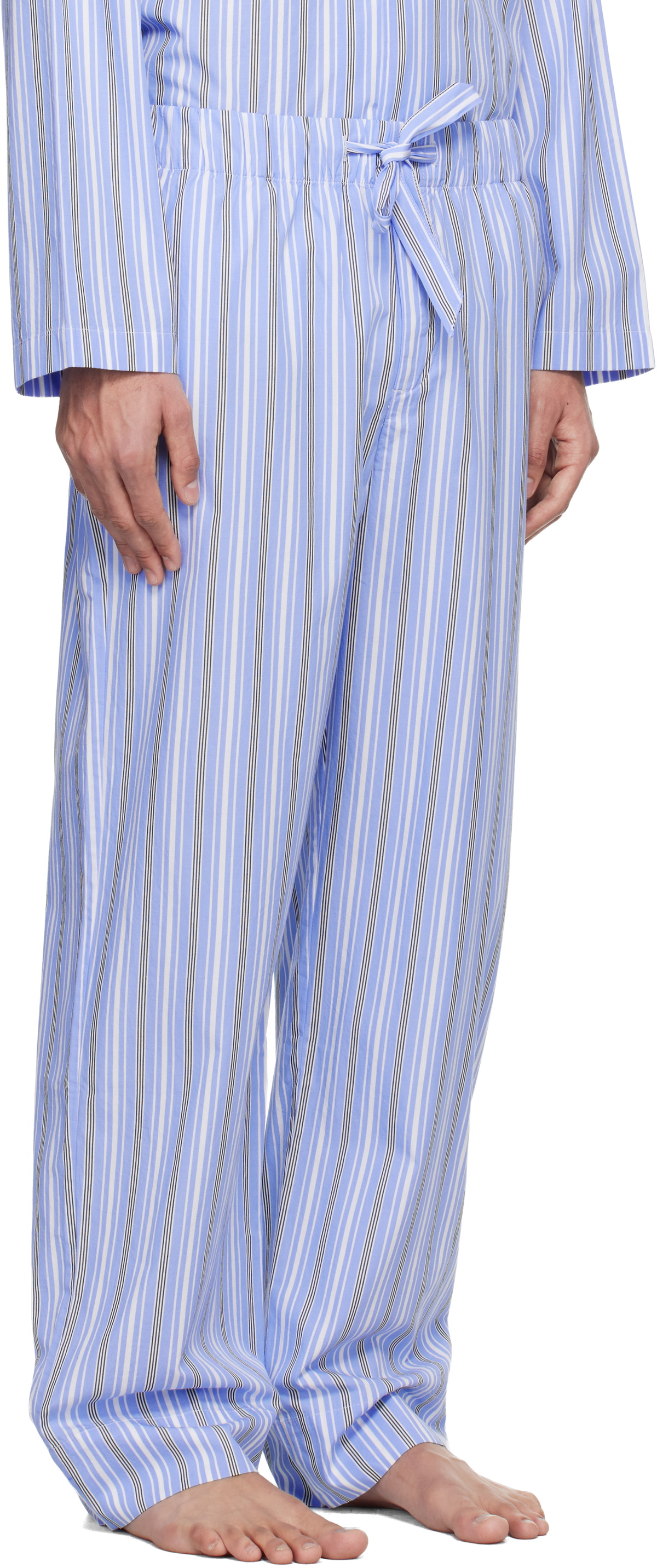 Tekla Blue & White Poplin Pyjama Pants