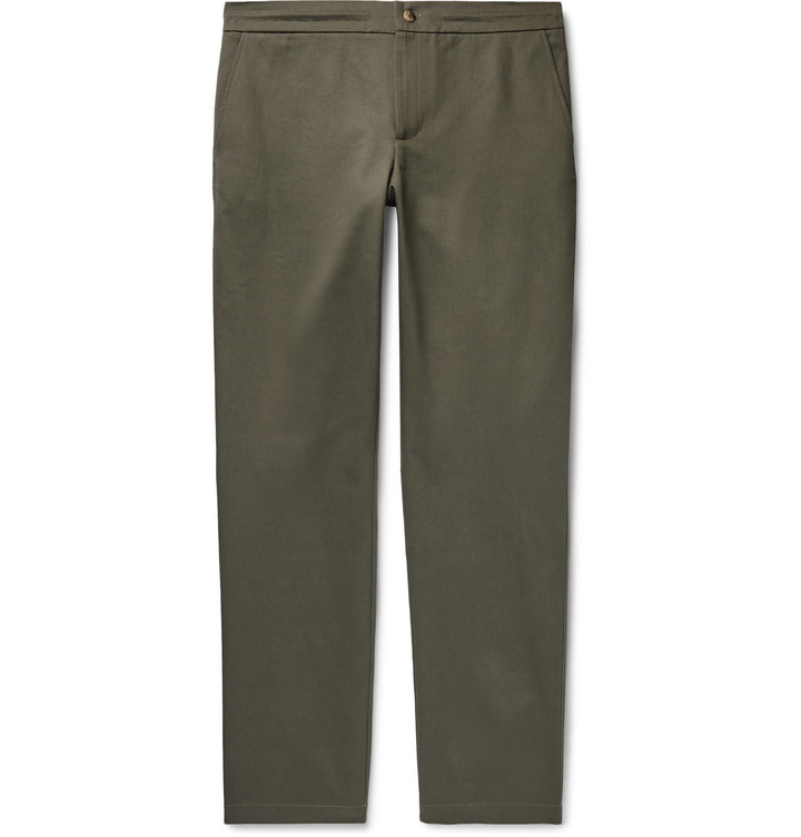 Photo: De Bonne Facture - Slim-Fit Cotton-Twill Trousers - Green