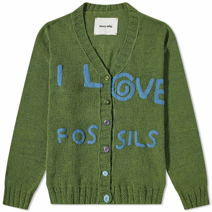 Photo: Story mfg. Men's Earth Rocks Twinsun Cardigan in Green Earth Rocks