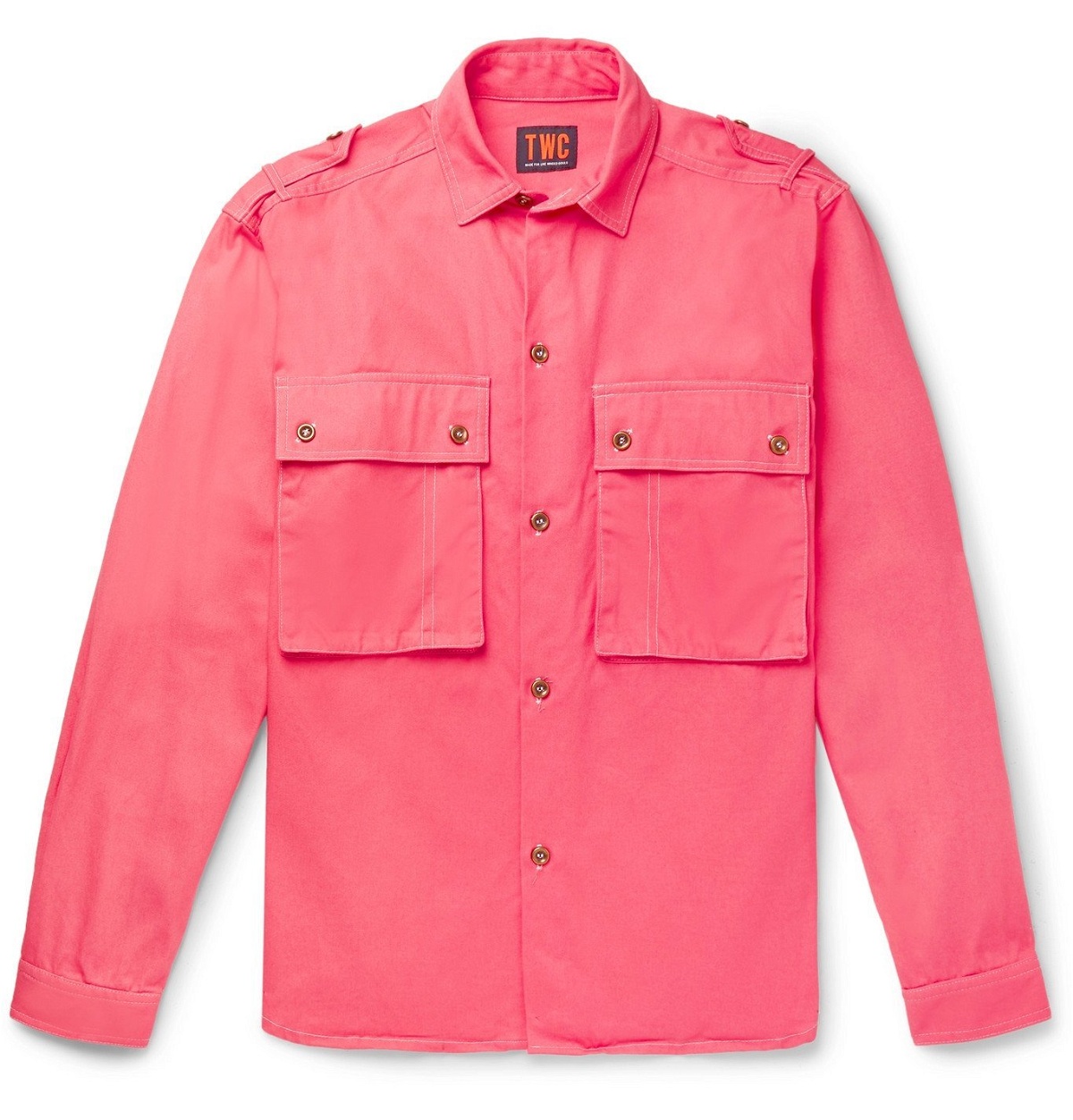 Photo: The Workers Club - Cotton-Twill Overshirt - Pink