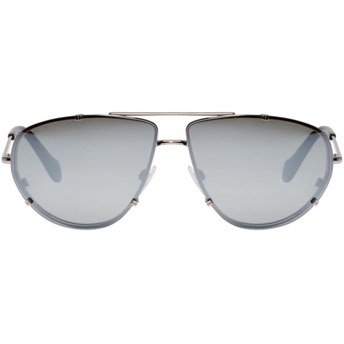 Photo: Balenciaga Black Geometric Aviator Sunglasses 
