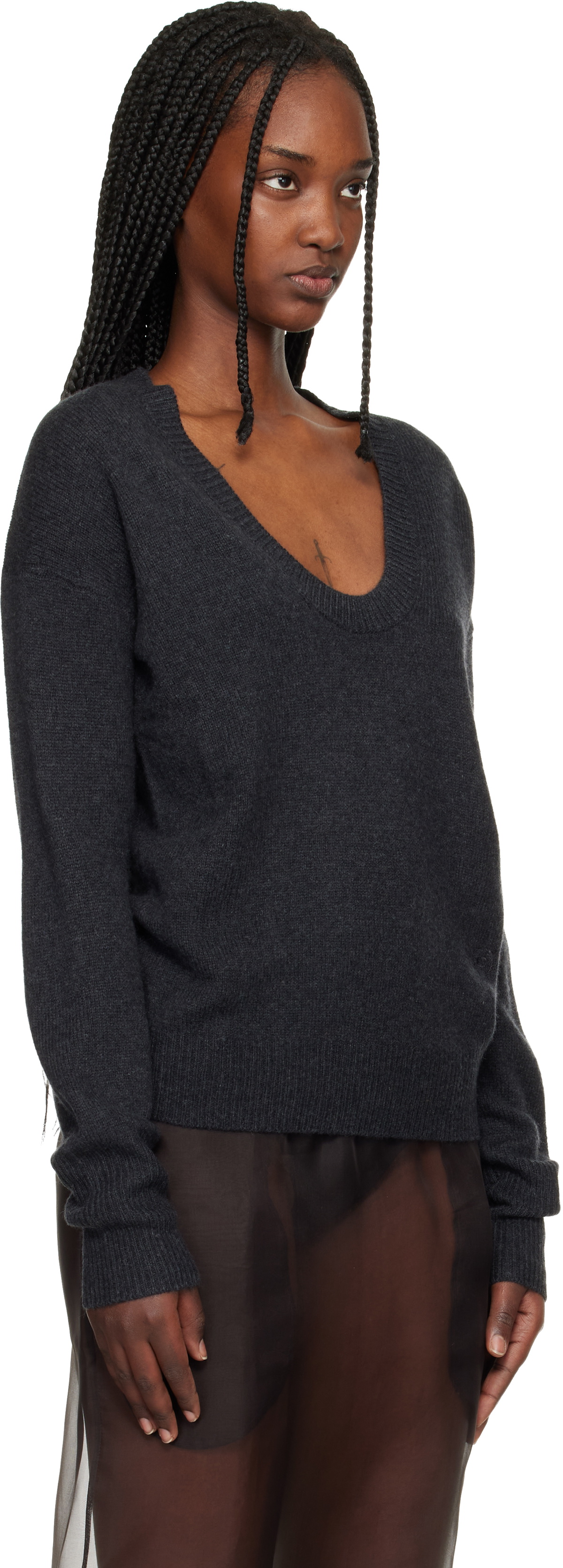 Commission Navy U Neck Sweater