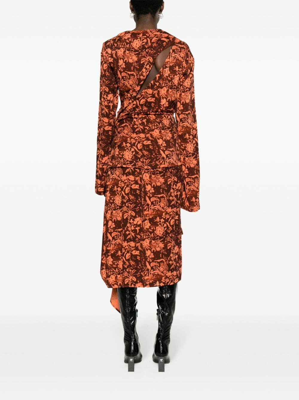Jade Cropper Brown Wilted Flowers-Print Blouse