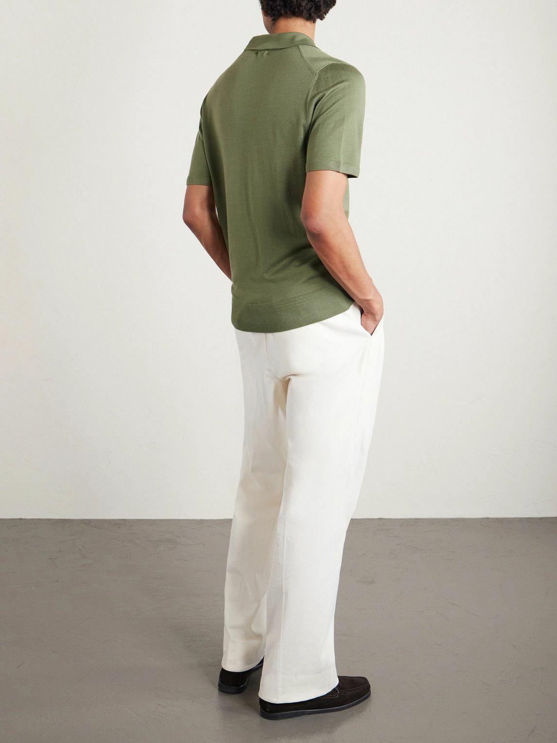 Barena - Marco Merino Wool Polo Shirt - Green