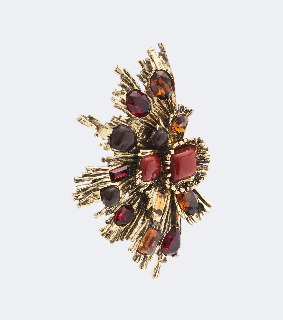 Saint Laurent Sunrise embellished clip-on earrings