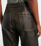 Jacques Wei High-rise leather wide-leg pants