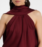 Simkhai Scarlett caped satin top