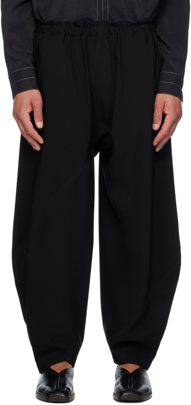 Photo: 132 5. ISSEY MIYAKE Black Parallel Wrap Trousers