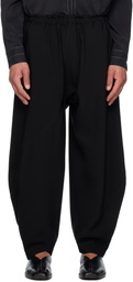 132 5. ISSEY MIYAKE Black Parallel Wrap Trousers