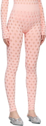 Maisie Wilen SSENSE Exclusive Pink Perforated Leggings