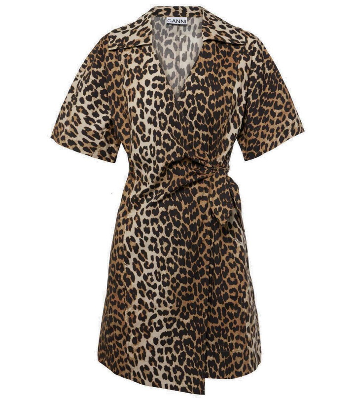 Photo: Ganni Leopard-print cotton wrap dress