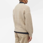 FrizmWORKS Men's Heavy Wool Round Cardigan in Oatmeal