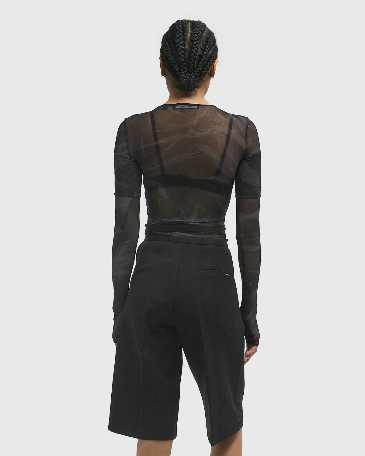 Daily Paper Floral mesh top Black Womens Longsleefe