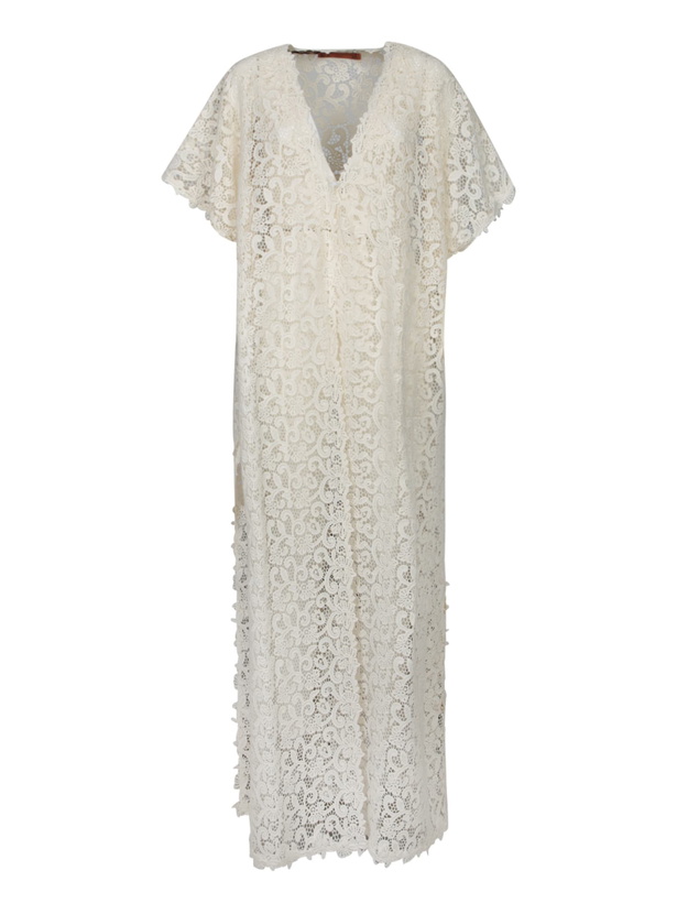 Photo: Ermanno Scervino White Macramã© Duster Coat