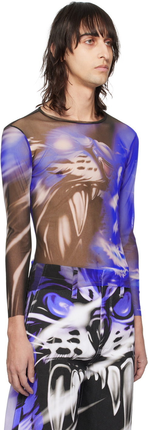 Gerrit Jacob Blue & Black Printed Long Sleeve T-Shirt
