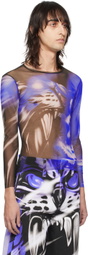 Gerrit Jacob Blue & Black Printed Long Sleeve T-Shirt