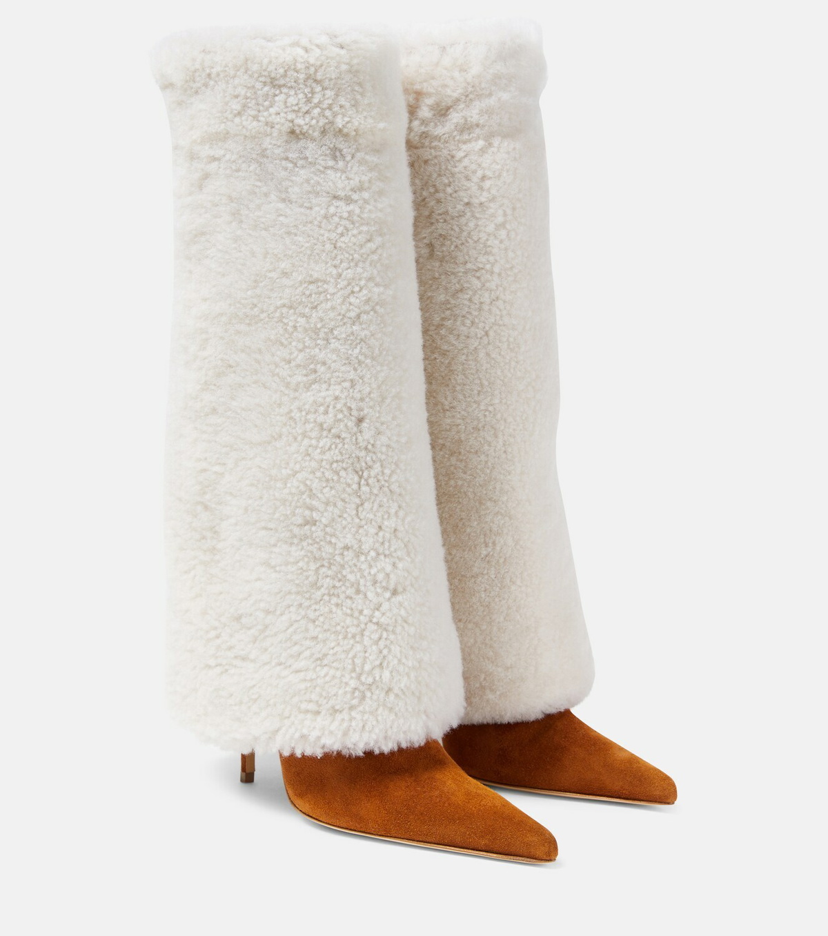 Magda Butrym Shearling and suede knee-high boots Magda Butrym