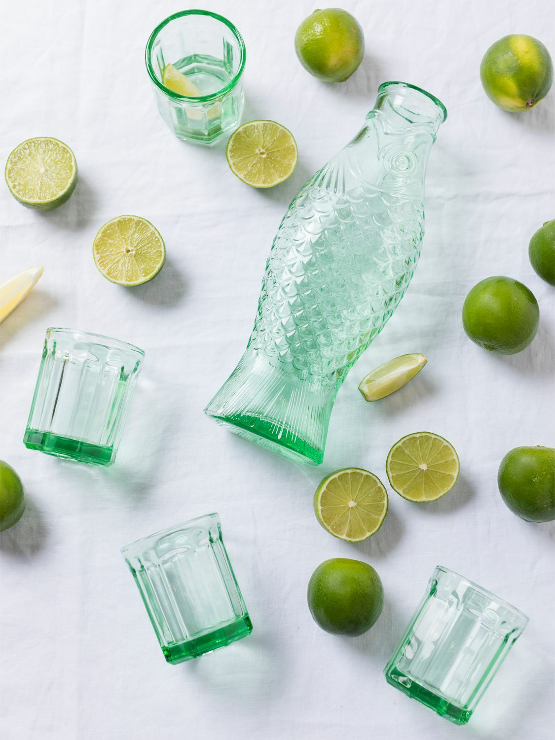 SERAX Transparent Green Fish & Fish Vase