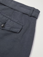 OFFICINE GÉNÉRALE - Julian Slim-Fit Garment-Dyed Cotton and Linen-Blend Shorts - Blue