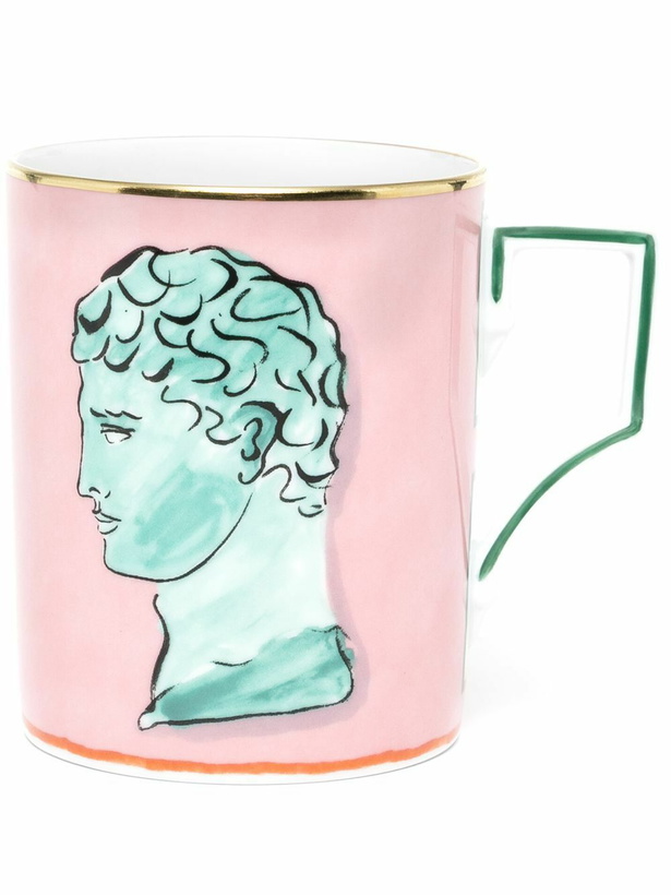 Photo: GINORI 1735 X Luke Edward Hall Pink Il Viaggio Di Nettuno Porcelain Mug