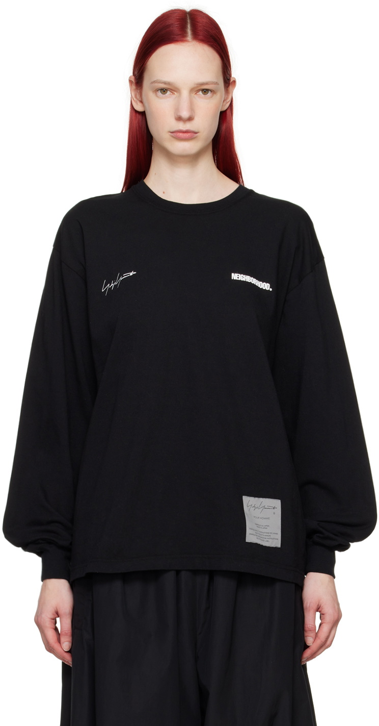 YOHJI YAMAMOTO Black NEIGHBORHOOD Edition Long Sleeve T