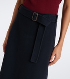 'S Max Mara Belted virgin wool midi skirt