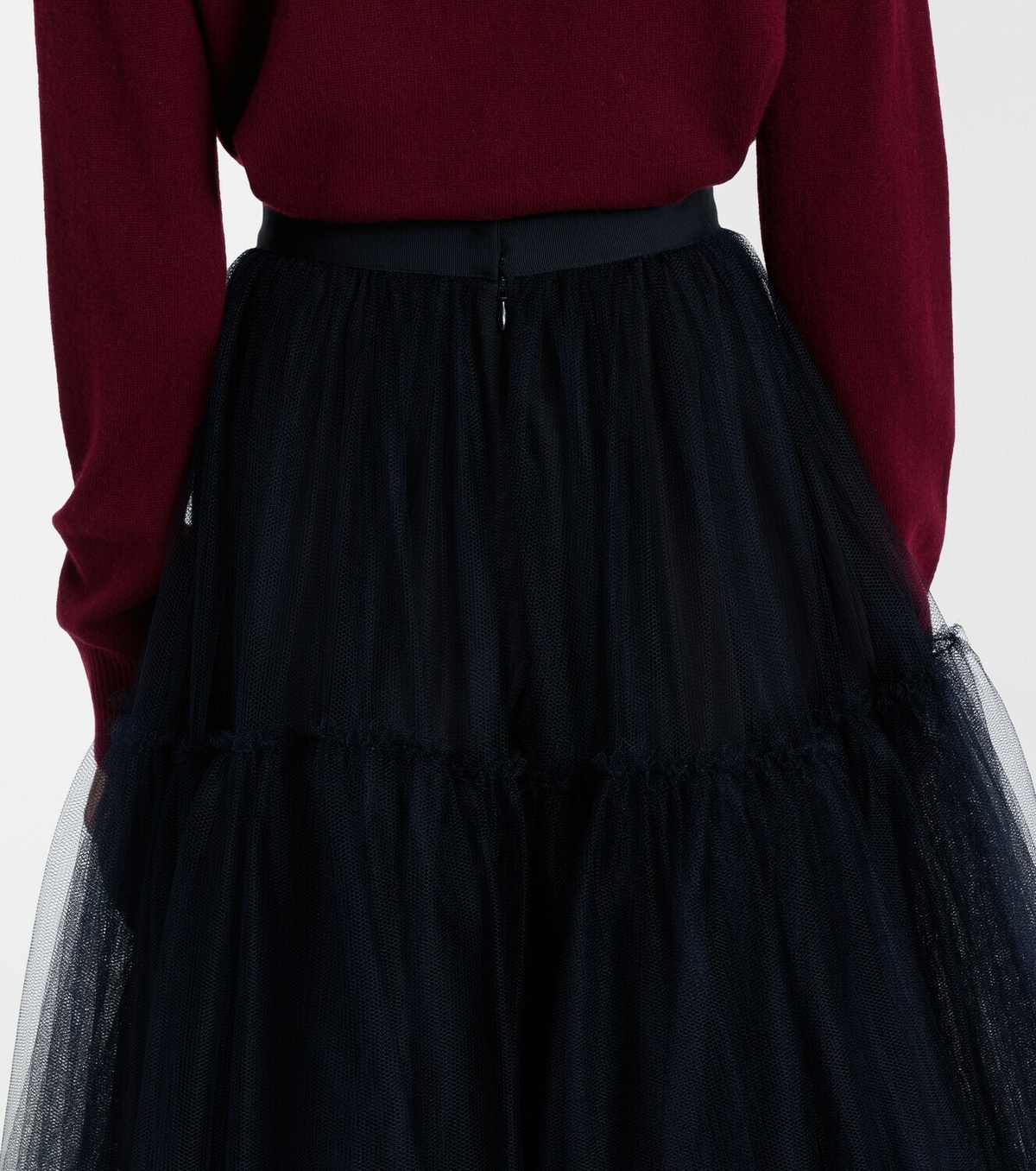 Erdem Belted tulle midi skirt