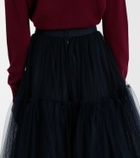 Erdem Belted tulle midi skirt