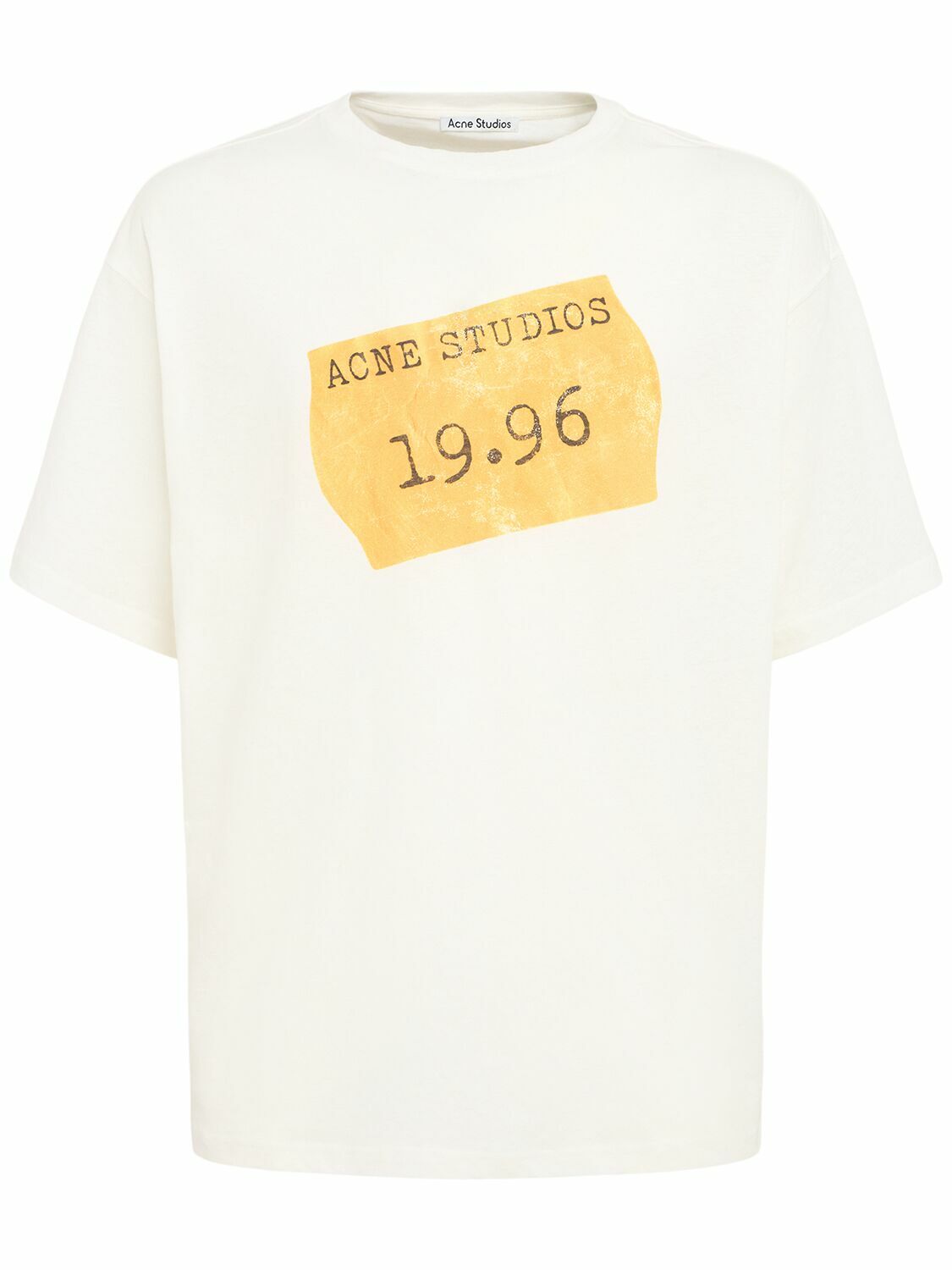 Acne Studios Men's Extorr Devil Logo T-Shirt in Dark Beige